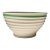 Vintage Stoneware Beehive Cream and Green Striped Yellow Ware Mixing / Salad Bowl For Sale