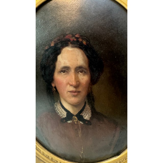 Biedermeier Portrait, 1870s, Oil Painting, Framed For Sale - Image 6 of 8