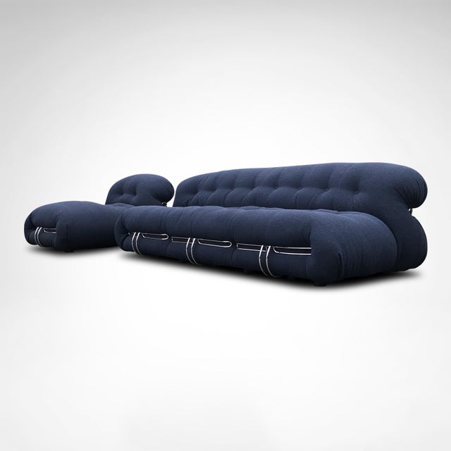 Blue Soriana Chaise Longue by Tobia & Afra Scarpa for Cassina, 2010s For Sale - Image 8 of 13