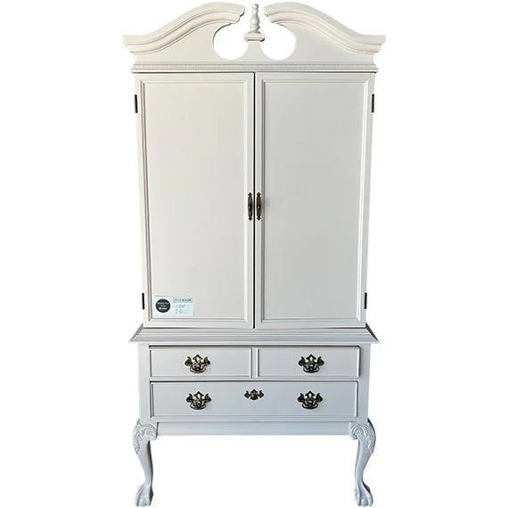 This beautiful vintage armoire that has been sanded down to the original wood and painted in a new white finish to make it...