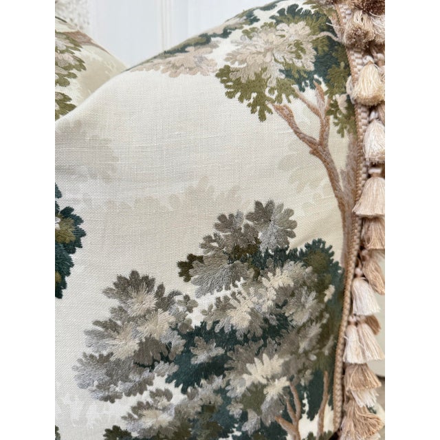 English Pair La Canopee Pillows With Tassel Trim - Verdant For Sale - Image 3 of 5