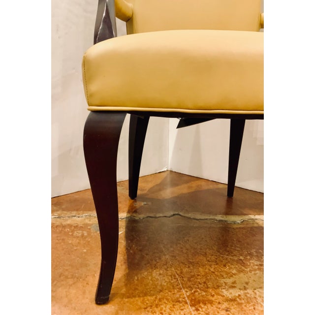 Modern Baker Modern Mustard Leather Arm Chair/Desk Chair For Sale - Image 3 of 6