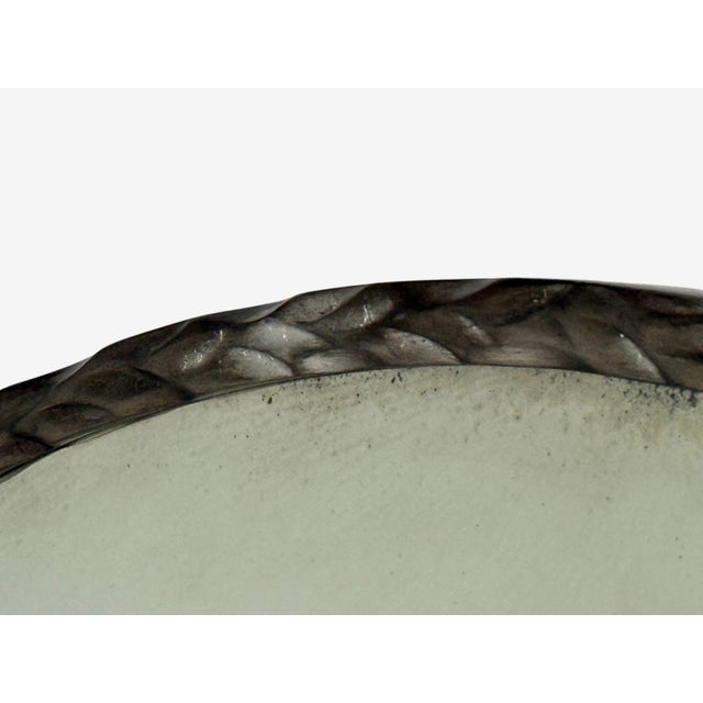 Early 21st Century Brutalist, Circular Wall Mirrors, Hammered Metal, Distressed Glass, 21st C. For Sale - Image 5 of 9