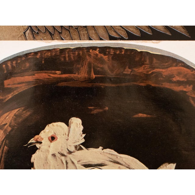 1950s 1955 Swiss Print of Picasso's Ceramic Platter, "Dove" For Sale - Image 5 of 7
