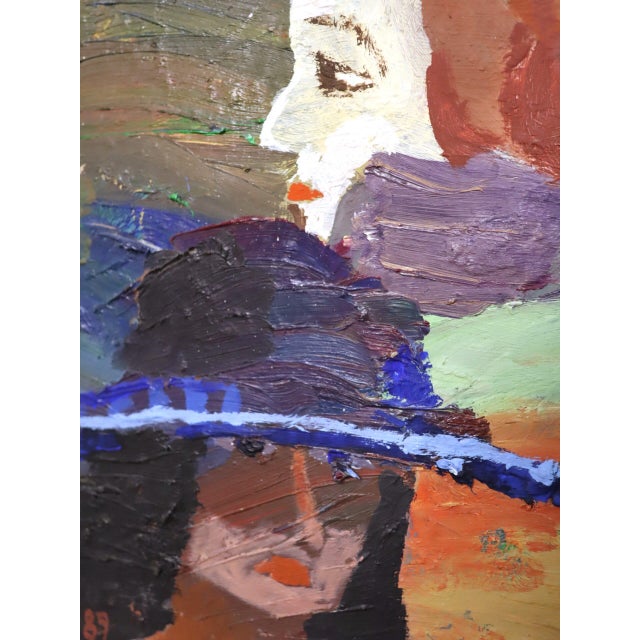 1989 'The Rumour' Vintage Original Expressive Swedish Figurative Oil Painting, Framed For Sale - Image 13 of 15