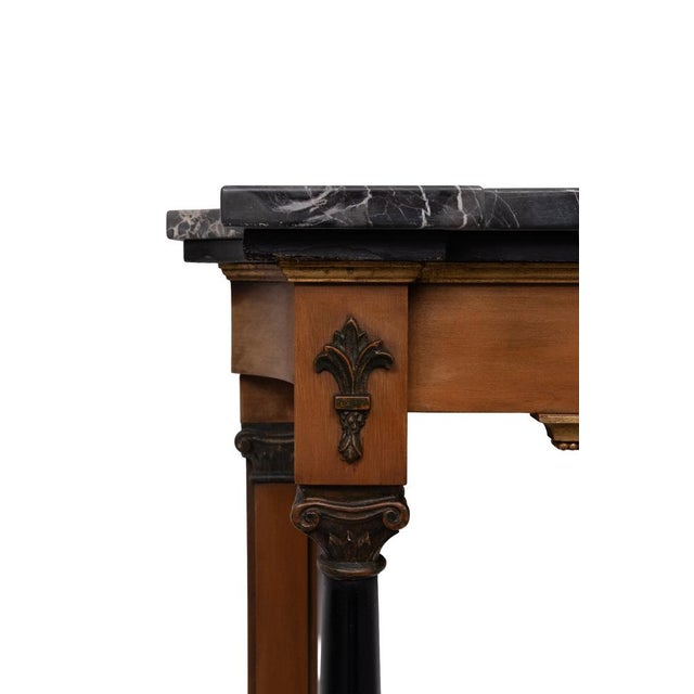 Empire Revival Italian Console Table with Black Marble Top, 1950s For Sale - Image 10 of 14