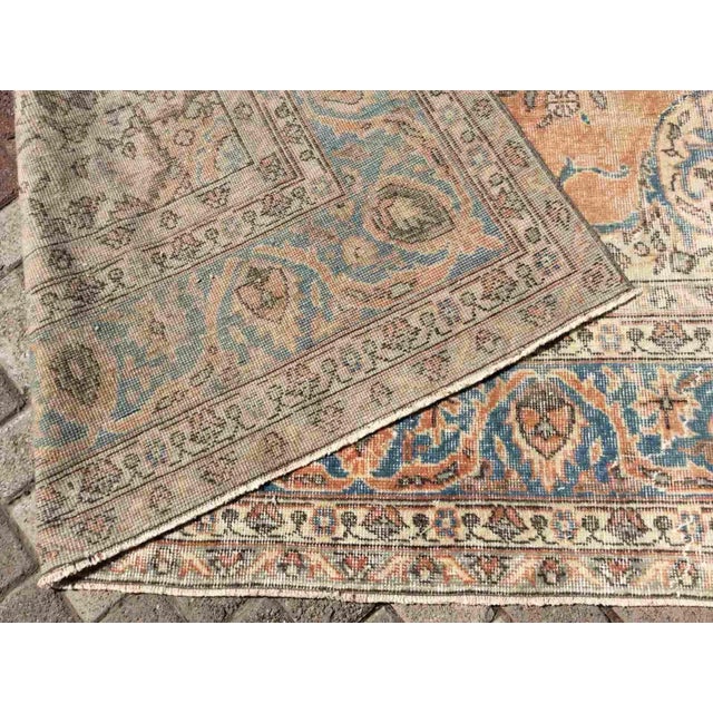 Oversized Vintage Distressed Oushak - 102" X 155" For Sale - Image 10 of 11