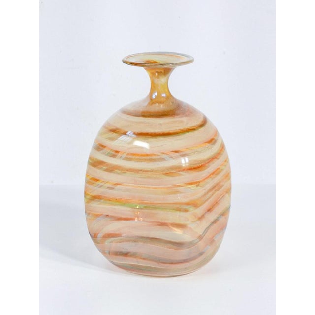 Scandinavian Polychrome Blown Glass Vase For Sale - Image 3 of 14
