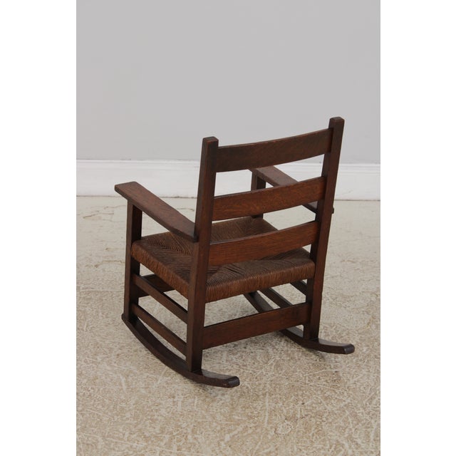 Gustav Stickley Antique Mission Oak Youth Diminutive Rocking Chair For Sale In Philadelphia - Image 6 of 15