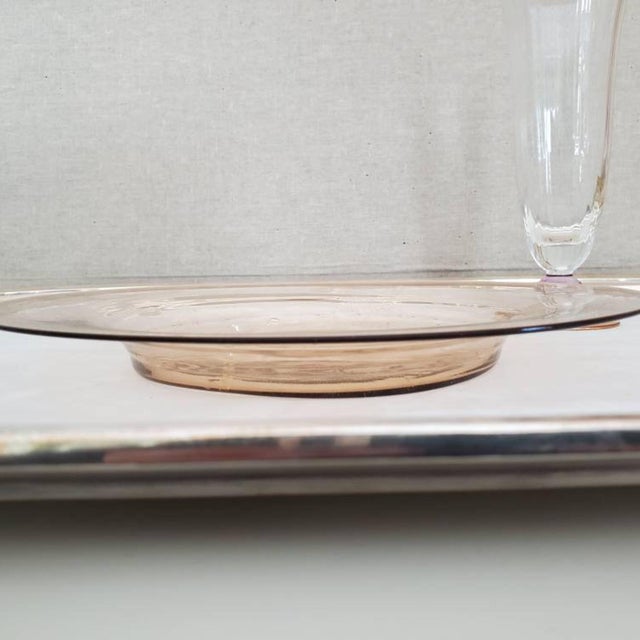 Mid-Century Modern Very rare set of 6 Murano blown glass dinner plates // Avventiruna // Venetian glass // gold flecks // handmade // midcentury glassware For Sale - Image 3 of 9