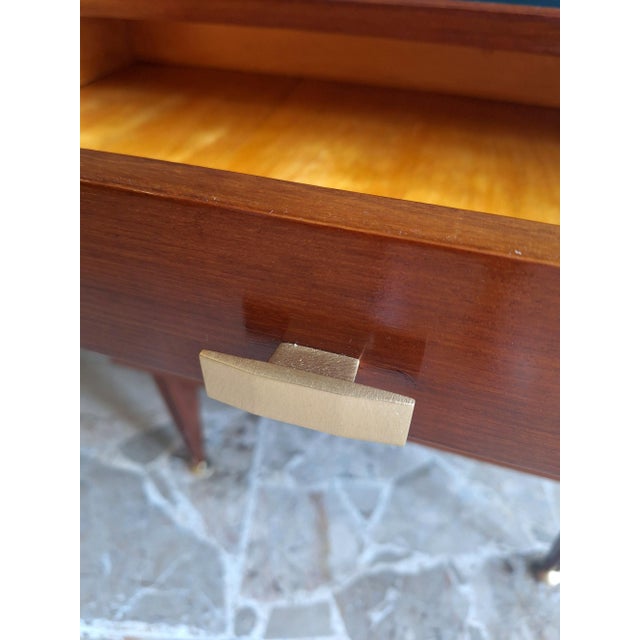 Vintage Italian Teak and Glass Bedside Tables, 1960s, Set of 2 For Sale - Image 9 of 11