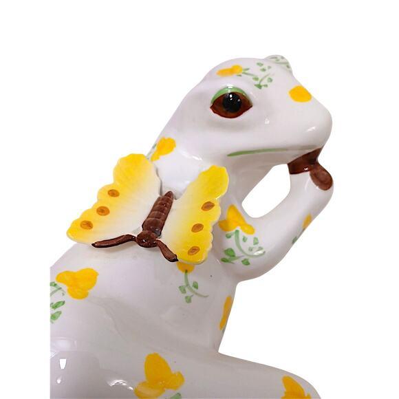 1960s Anthropomorphic Ceramic Relaxing Frog Large 11" Designer Collectible Vintage Rare For Sale - Image 5 of 11