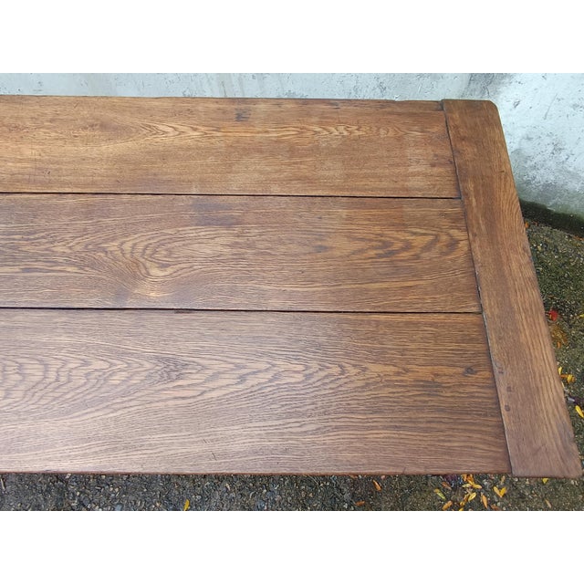Rustic Oak Farmhouse Table For Sale - Image 13 of 18