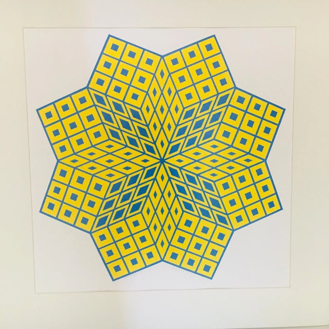 Mid-Century Modern Roy Ahlgren "Megapolis I" Op Art Signed Print Edition 1970 sPACE Age Modern For Sale - Image 3 of 5