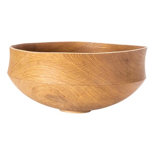 Large Oak Hand Turned Bowl from Tyler & Tara For Sale