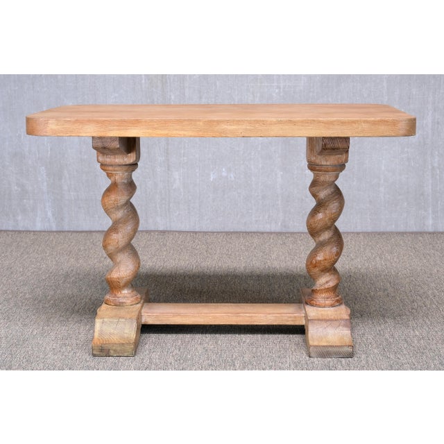 Baroque Swedish Cerused Oak Side Table with Barley-Twist Legs, 1920s For Sale - Image 8 of 13