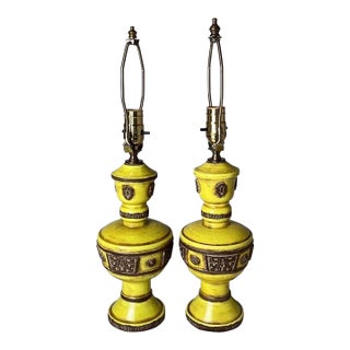 Pair Mid-Century Table Lamps by Designer Zaccagnini For Sale