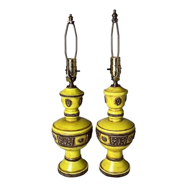 Pair Mid-Century Table Lamps by Designer Zaccagnini For Sale
