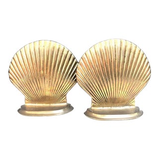 1960s Brass Shell Bookends - a Pair For Sale