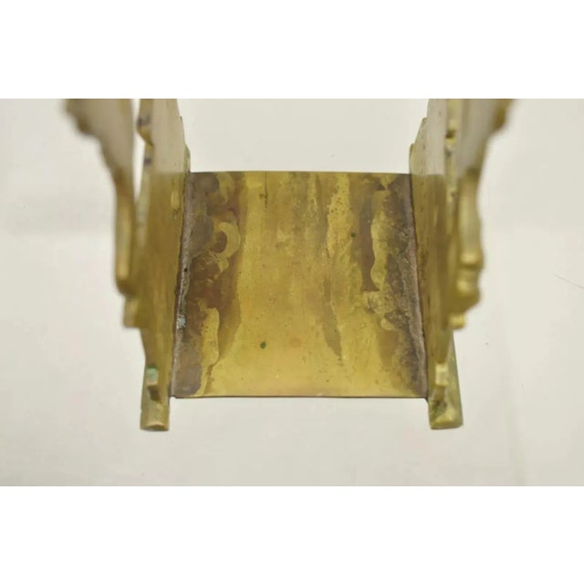 Vintage Chinese Foo Dog Solid Brass Figural Bookend For Sale - Image 9 of 11