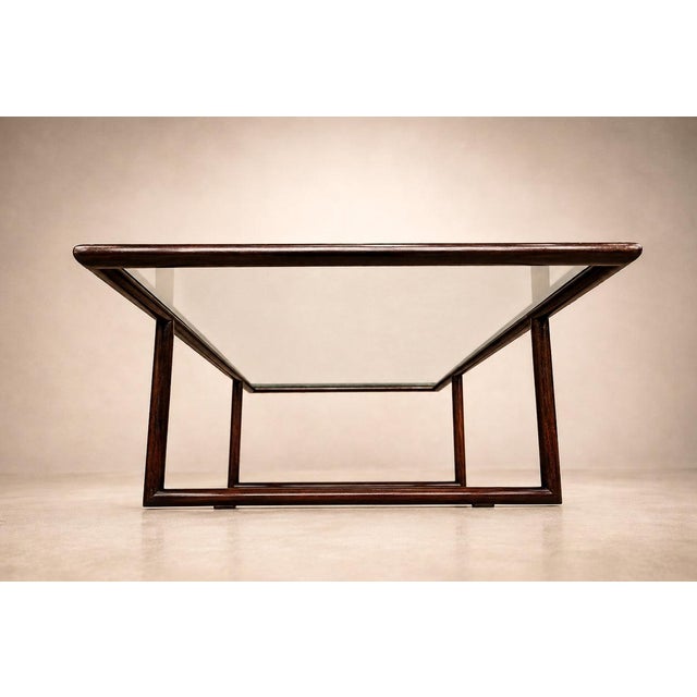 Joaquim Tenreiro Coffee Table in Brazilian Rosewood & Glass, Brazil, 1960s Lot 750C For Sale - Image 13 of 18