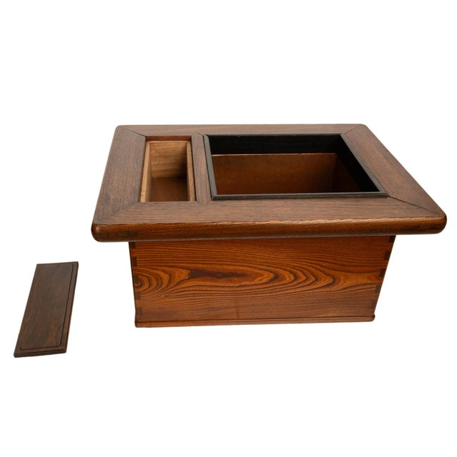 Antique Japanese Meiji Period Keyaki Wood & Copper Hibachi Brazier Table 1890 For Sale - Image 9 of 13