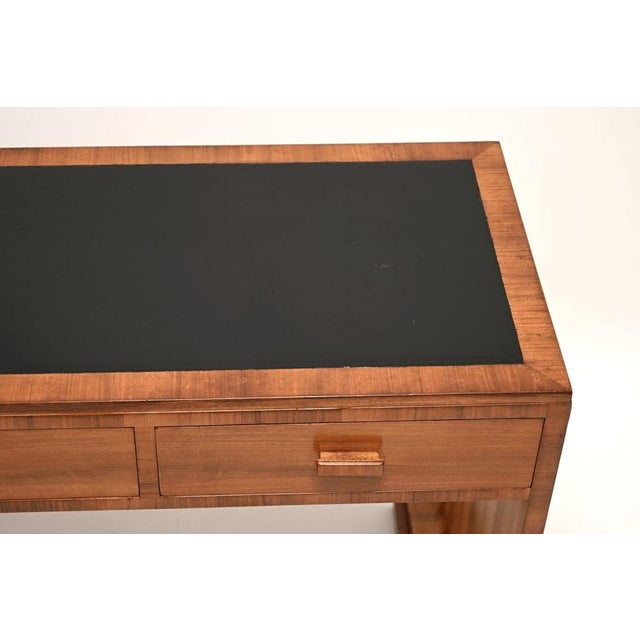 Art Deco Walnut and Leather Top Desk, 1930s For Sale - Image 9 of 12