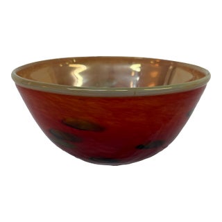 Cohn-Stone Studios Amber Hand Blown Glass Bowl For Sale