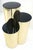 Triptych Round Cylinder Brass Finish Multi Level Pedestal Stand Table For Sale - Image 14 of 15