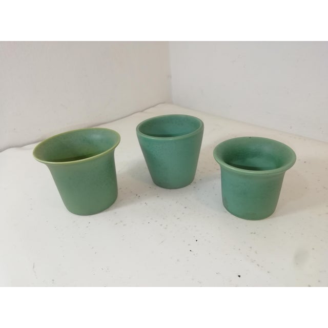 Mid-Century Modern Green Ceramic Jars by Gio Ponti for Richard Ginori, Italy, 1940s, Set of 3 For Sale - Image 3 of 12