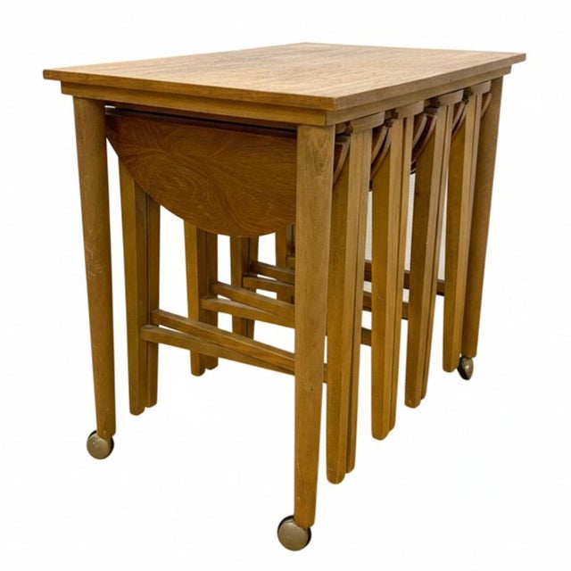 Vintage Nesting Tables from Paul Hundevad, Czech, 1960s, Set of 5 For Sale - Image 11 of 11