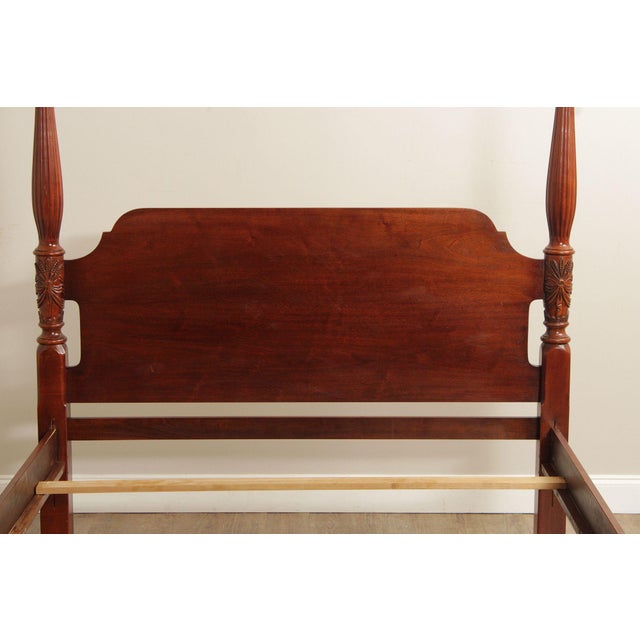 Lexington Queen Size Carved Mahogany Poster Bed For Sale - Image 18 of 18