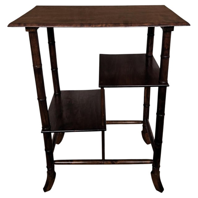 Mid-Century Italian Faux Bamboo Wooden Dry Bar Cabinet Table, 1960s For Sale - Image 9 of 9