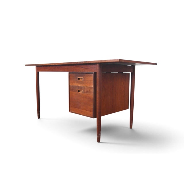 Scandinavian Modern Drop Leaf Desk With Movable Case in Teak For Sale - Image 12 of 16