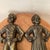 Brass Vintage Pair of Cast Iron Andirons of a Colonial Dutch Boy & Girl Figurines For Sale - Image 8 of 12