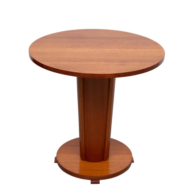 Brown Dutch Art Deco Amsterdam School Round Center Table, 1930s For Sale - Image 8 of 8