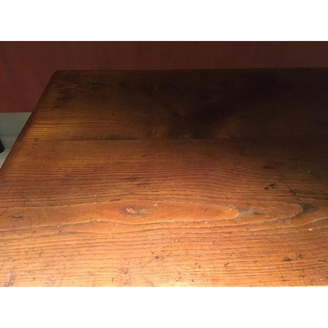 Rustic Pinewood Dining Table with Drawer, Italy For Sale - Image 15 of 18