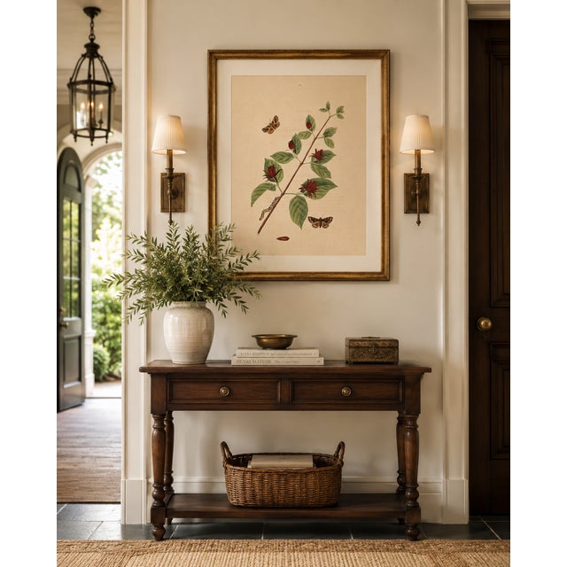 Antique Botanical Study With Moths, 1797 Vintage Art Print Reproduction, 16" X 24" For Sale - Image 9 of 10