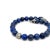 Contemporary David Yurman Lapis Lazuli Carved Beads Bracelet 8.5" 8 mm Silver Estate For Sale - Image 3 of 5
