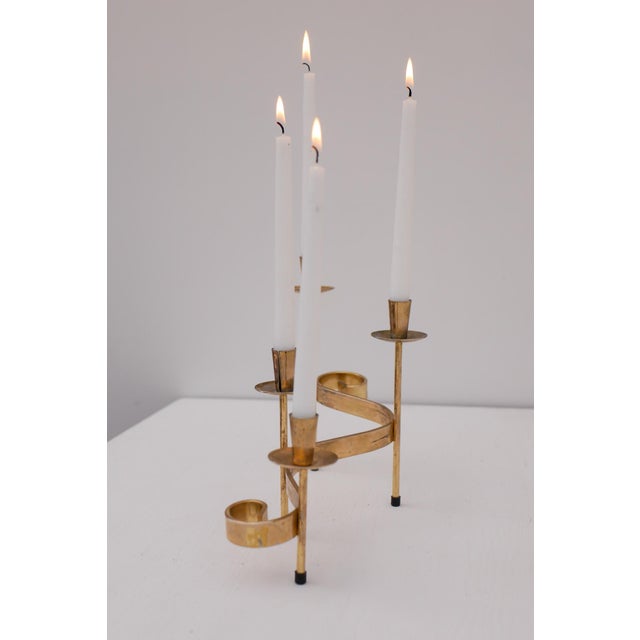 Mid-Century Modern Metal Candlesticks by Gunnar Ander for Ystad-Metall, Sweden, 1960s For Sale - Image 9 of 14