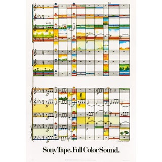 1986 Milton Glaser Mohawk Graphics Collection Poster, Musical Landscape, Sony Corporation For Sale