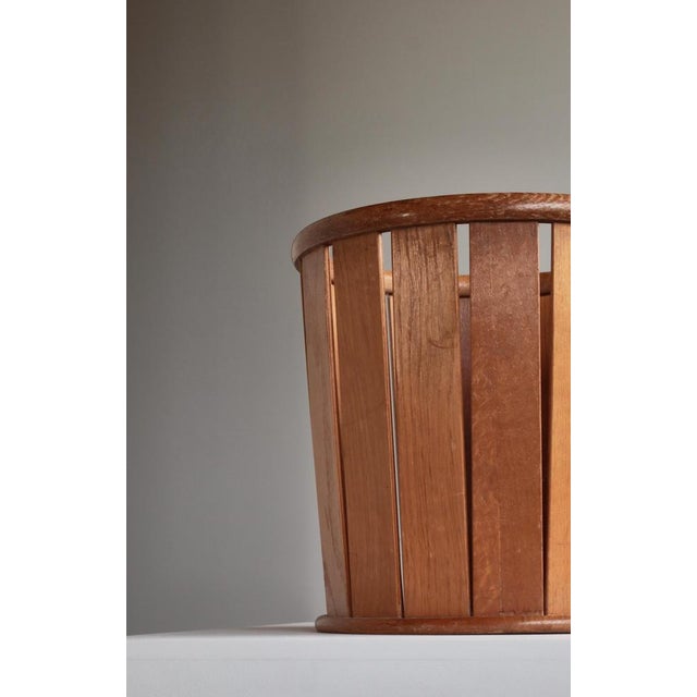 Vintage Paper Basket by Hans J. Wegner for Aarhus City Hall, Oak, Denmark, 1940s For Sale - Image 4 of 13