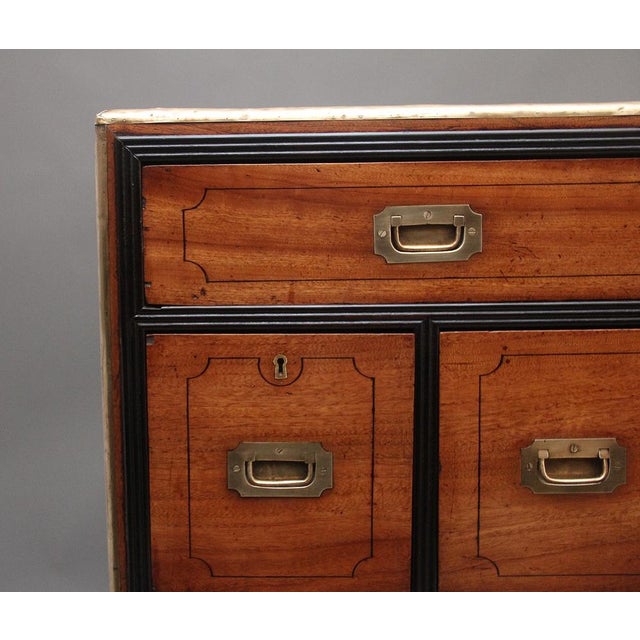 Antique Camphor Wood Secretaire Military Chest, 1840 For Sale - Image 3 of 14
