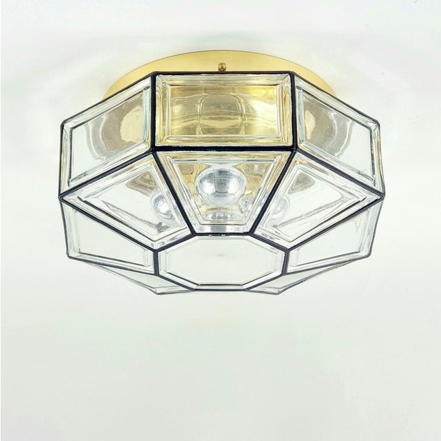 Stunning xl mid-century ceiling light/flush mount from limburg, germany's leading glasswork, renowned for its premium and...