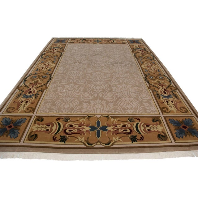 Old New House Indian Savonnerie Design Carpet - 10' x 13'10" For Sale - Image 4 of 8