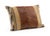 Hand loomed tapestry fabric with tan leather center and lacing, natural linen backing with side zipper, down & feather...
