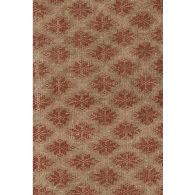 Rustic Vintage Distressed Runner Rug, Rustic Beige With Rust Florals - Rug & Kilim For Sale - Image 3 of 8
