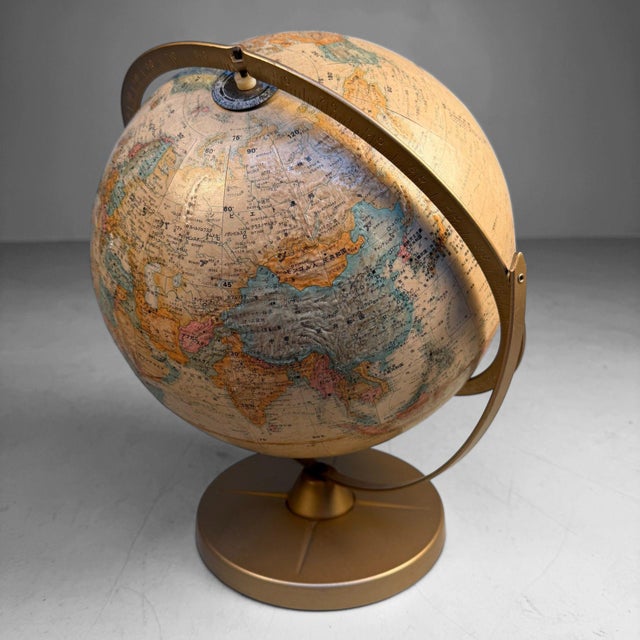 Contemporary Vintage Japanese World Classic Relief Globe from Replogle, 1980s For Sale - Image 3 of 18
