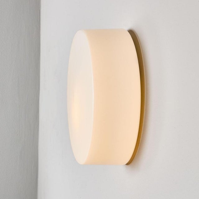 Czech Cake Tin Opaline Glass Wall Lamp, 1950s For Sale - Image 8 of 8