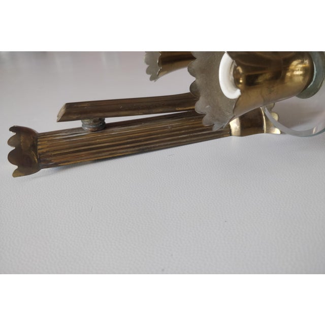 Brass Wall Lamps with Cut Glass, Italy, 1950s, Set of 2 For Sale - Image 12 of 17